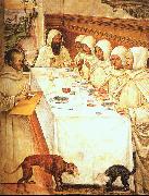 Giovanni Sodoma St.Benedict his Monks Eating in the Refectory oil on canvas
